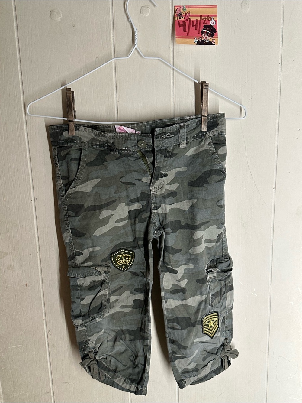 Kids Camo Cargo Capris - Green Camo